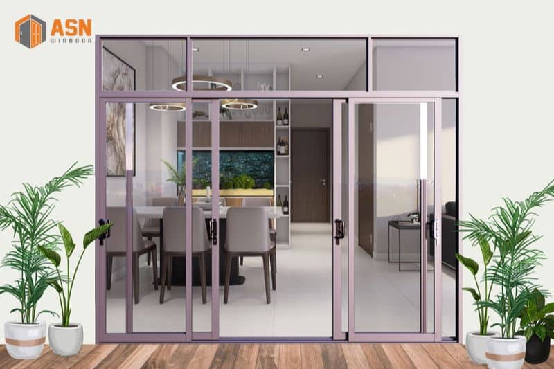 cửa đi lùa 4 cánh xingfa hệ 55