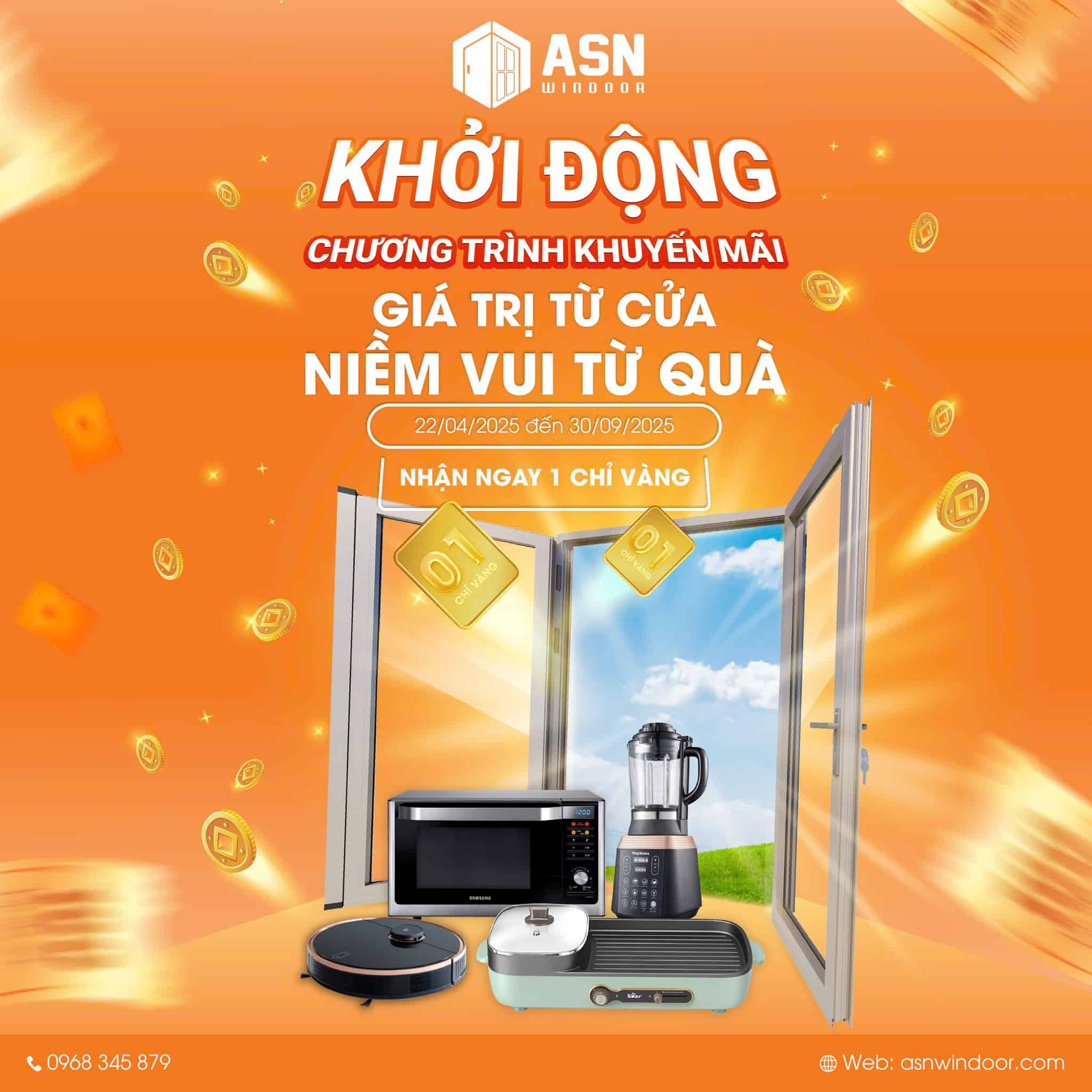 Chương trình khuyến mãi cửa nhôm ASN WINDOOR – Giá trị từ cửa, niềm vui từ quà