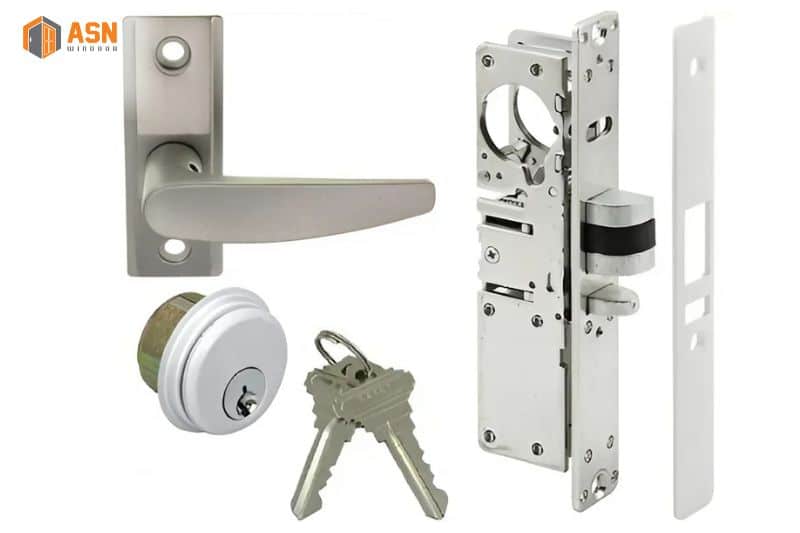 Bộ khóa cửa nhôm kính