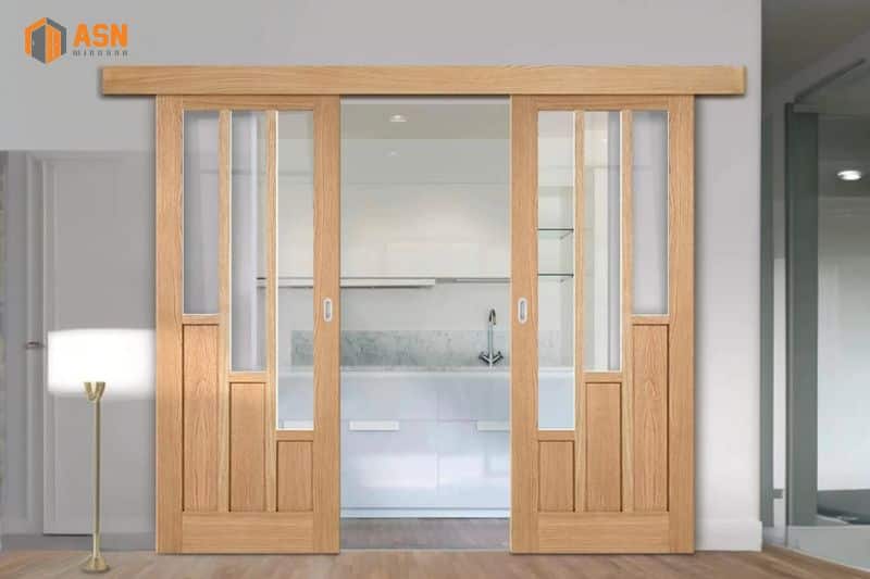 cửa nhôm kính giả gỗ