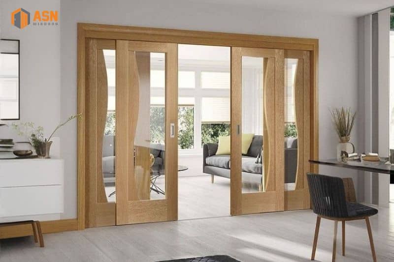 cửa nhôm kính giả gỗ