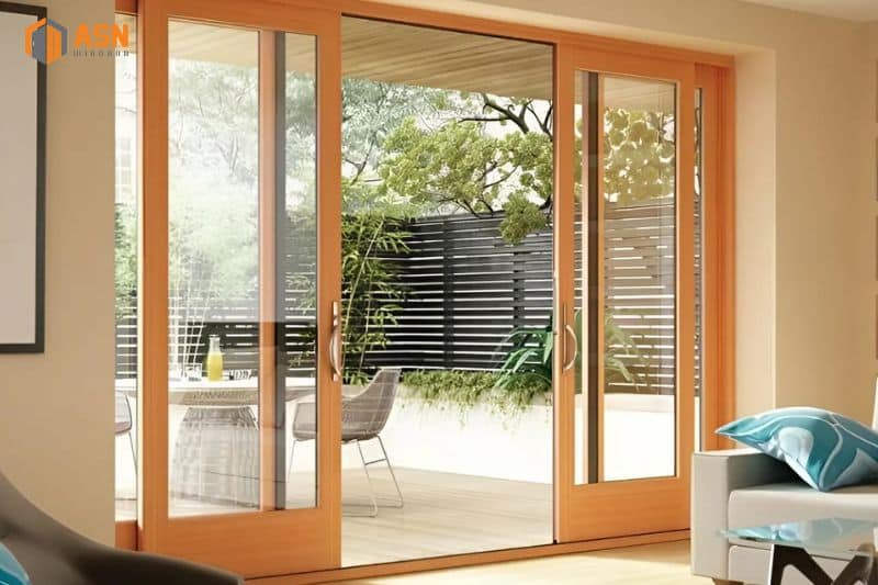 cửa nhôm kính giả gỗ