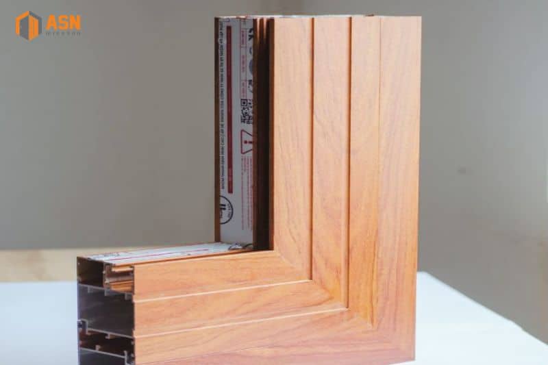 Cửa nhôm hệ 55 vân gỗ