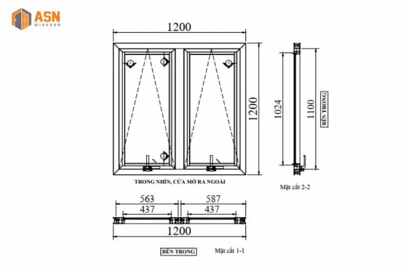 Bản vẽ CAD cửa nhôm Xingfa