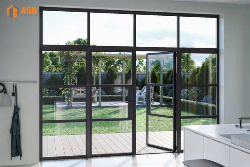 Kích thước cửa chính 4 cánh nhôm Xingfa