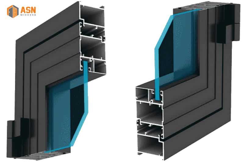 kích thước cửa đi 2 cánh nhôm Xingfa