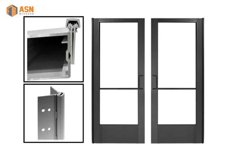 kích thước cửa đi 2 cánh nhôm Xingfa