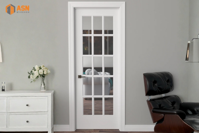 Cửa Nhôm 1 Cánh Chia Ô