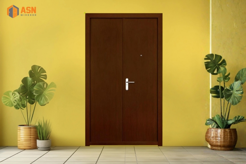 Cửa Nhôm Giả Gỗ 2 Cánh