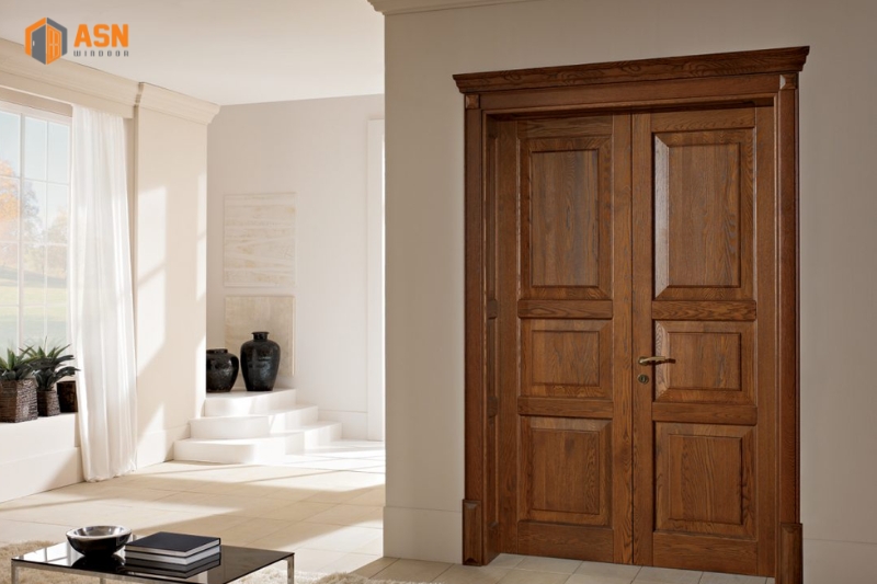 Cửa Nhôm Giả Gỗ 2 Cánh
