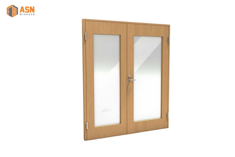Cửa Nhôm Giả Gỗ 2 Cánh