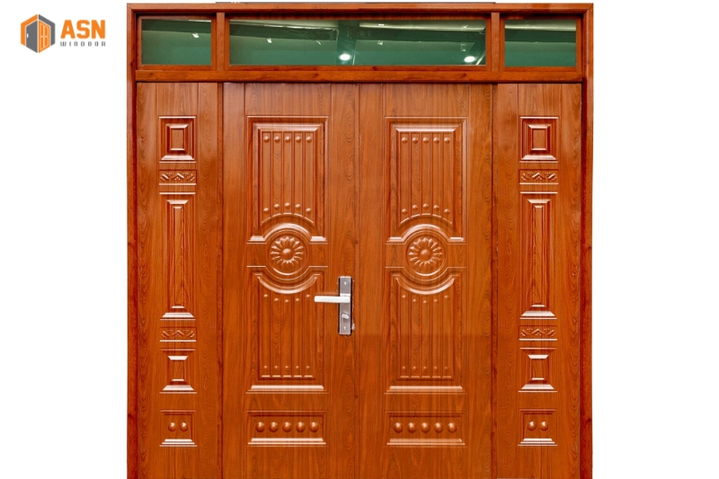 Cửa Nhôm Giả Gỗ 4 Cánh