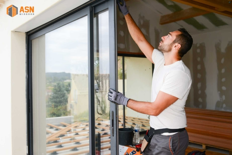 Bánh xe cửa lùa hệ 55 Xingfa