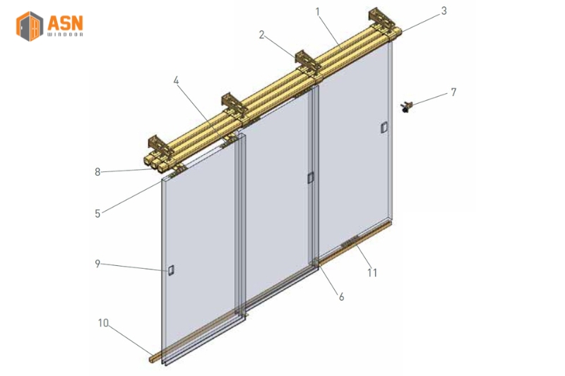 Cách trừ cửa lùa Xingfa hệ 55