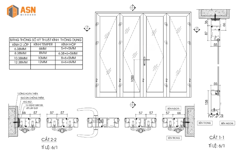 Cửa nhôm Xingfa hệ 55