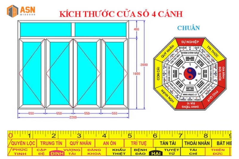 cửa sổ lùa 4 cánh Xingfa