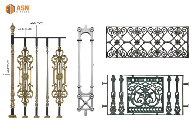 Lan can ban công nhôm đúc