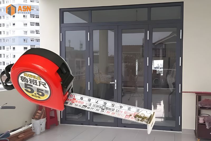 Chiều rộng cửa chính 4 cánh