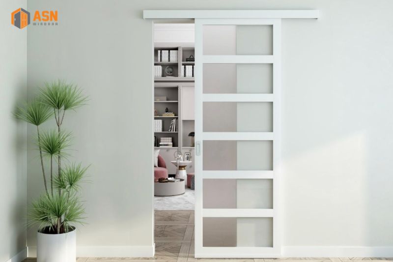 Cửa lùa 1 cánh phòng ngủ nhôm Xingfa