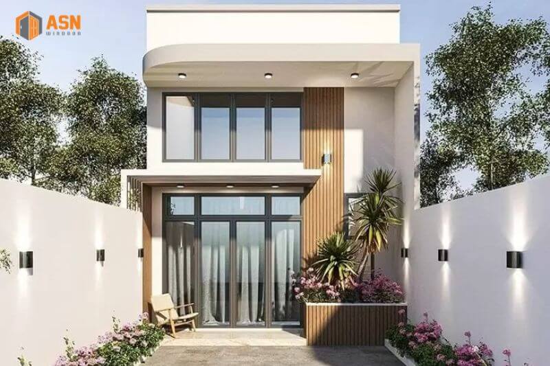 kích thước cửa chính 4 cánh nhà ống 5m