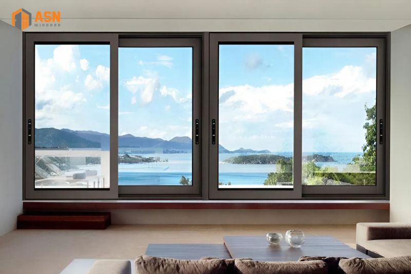 Kích thước cửa sổ 4 cánh nhôm Xingfa