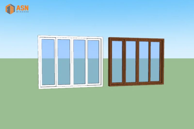 Kích thước cửa sổ 4 cánh nhôm Xingfa